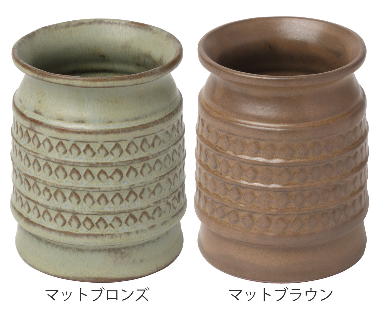 カトラリースタンド スカンジナビア ツールスタンド 磁器 日本製 ( カトラリー スタンド せっ器 北欧 キッチンツール収納 調理道具 キッチンツール 収納 調理道具立て 食洗機対応 花瓶 フラワーベース マット おしゃれ かわいい ) 【マットブロンズ】 マットブロンズ