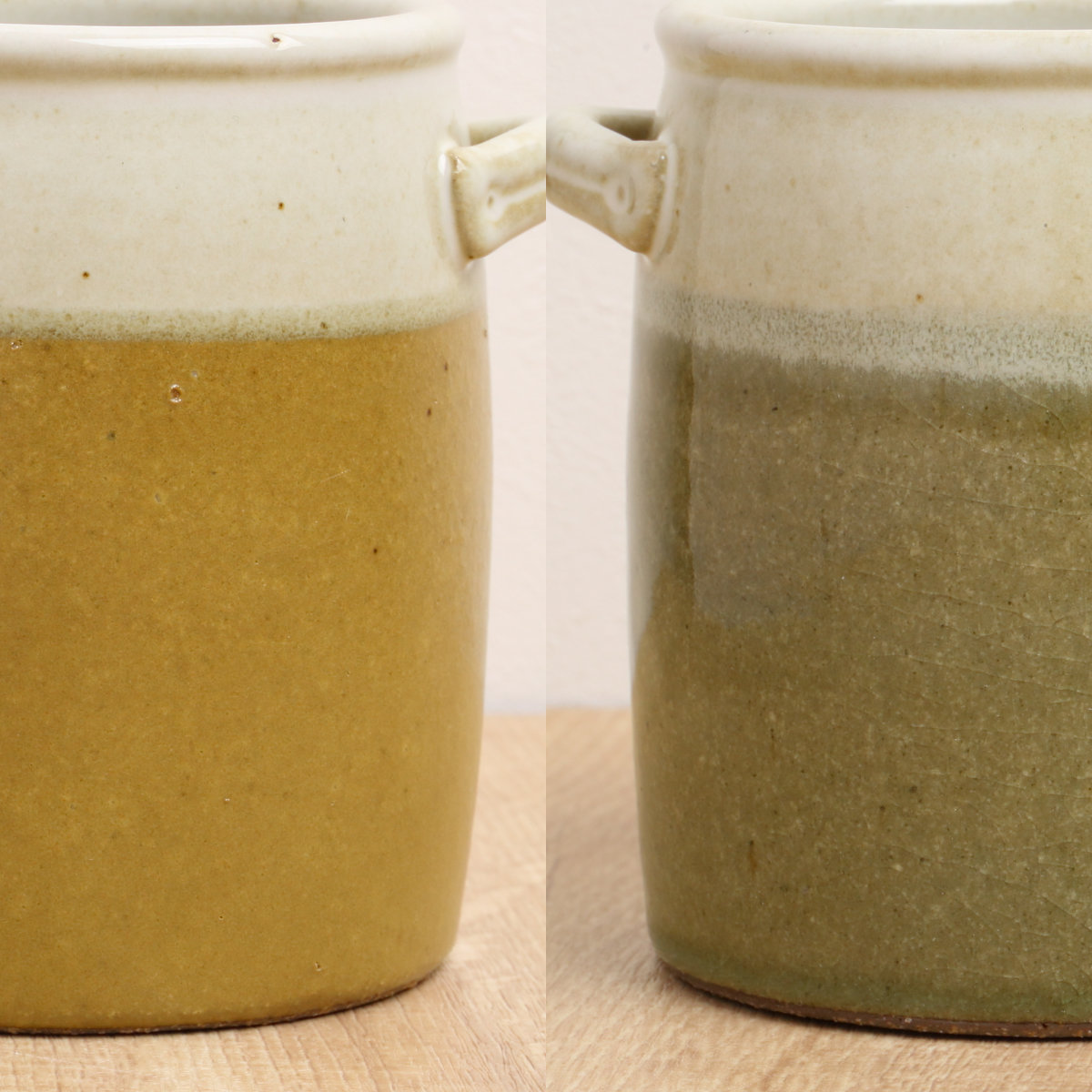 カトラリースタンド ミョルク ツールスタンド 日本製 ( カトラリー スタンド せっ器 北欧 キッチンツール収納 調理道具 キッチンツール 収納 調理道具立て 食洗機対応 花瓶 フラワーベース バイカラー おしゃれ かわいい ) 【ジンジャー】 ジンジャー