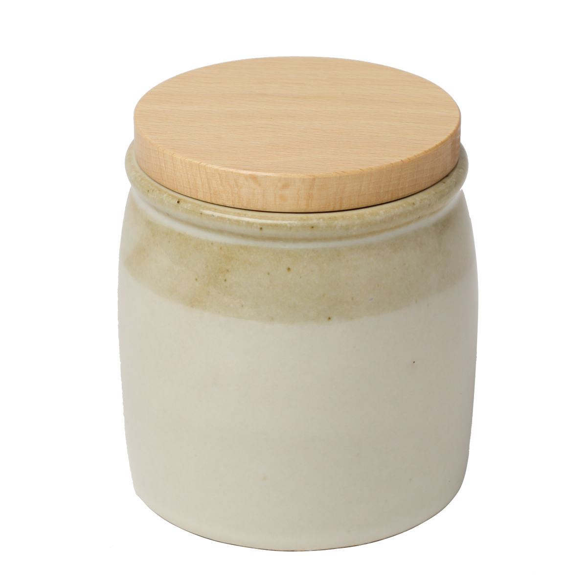 保存容器 300ml ミョルク キャニスター ( 調味料容器 調味料入れ ストッカー 密閉 せっ器 北欧 木蓋付き 丸型 砂糖 塩 コーヒー 紅茶 天然木 おしゃれ シンプル 上品 北欧風 バイカラー パッキン ) 【ナチュラル】 ナチュラル