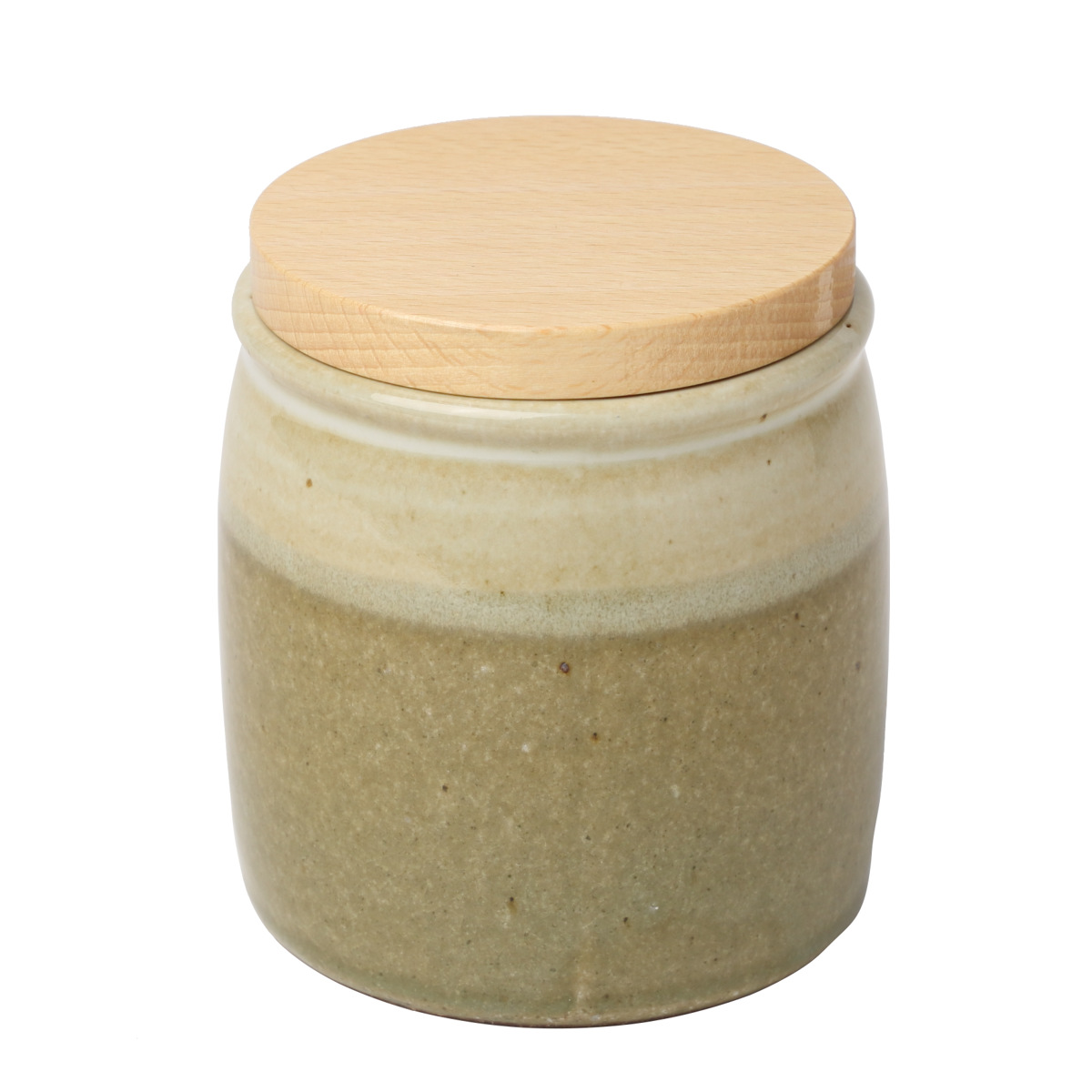 保存容器 300ml ミョルク キャニスター ( 調味料容器 調味料入れ ストッカー 密閉 せっ器 北欧 木蓋付き 丸型 砂糖 塩 コーヒー 紅茶 天然木 おしゃれ シンプル 上品 北欧風 バイカラー パッキン ) 【ナチュラル】 ナチュラル