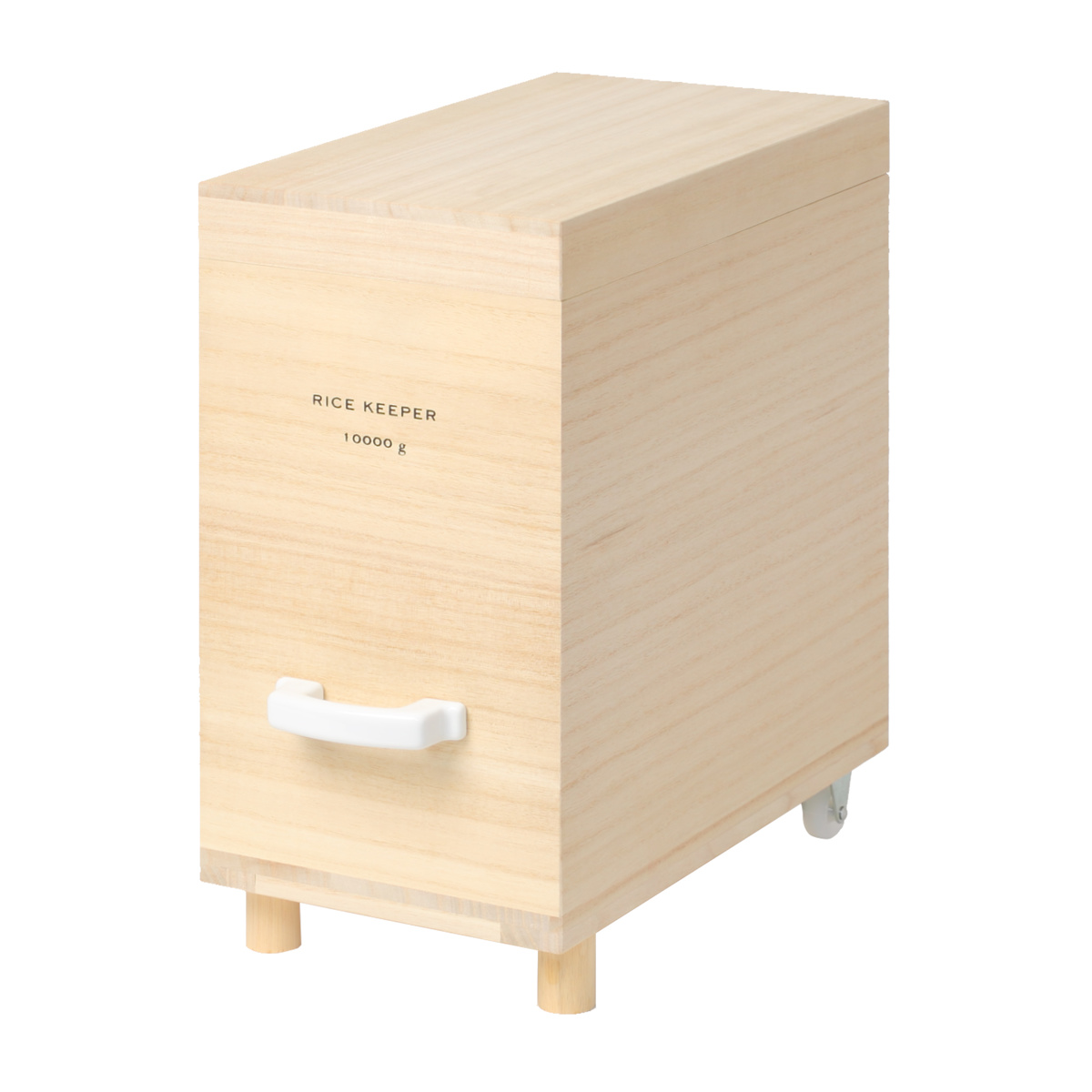 ライスストッカー 技物専科 米びつ 10kg用 キャスター付き 桐製 日本製 ( 米櫃 こめびつ ライスボックス キャスター 保存容器 おすすめ 10kg 10キロ 桐 和風 桐製米びつ お米 収納 保存 ストッカー キッチン スリム すき間 隙間 )