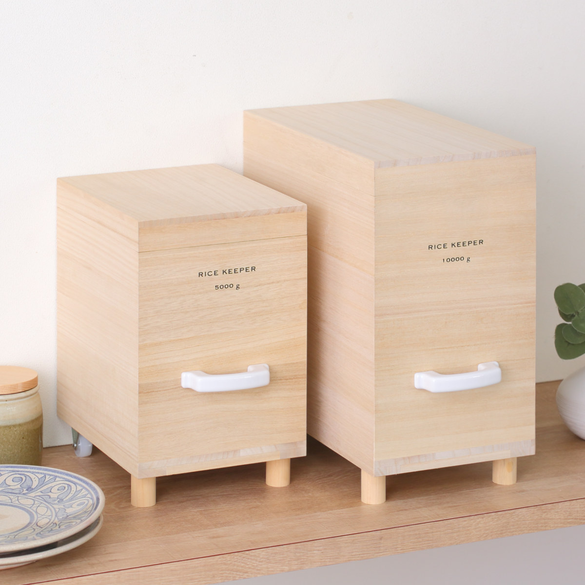 ライスストッカー 技物専科 米びつ 5kg用 キャスター付き 桐製 日本製 ( 米櫃 こめびつ ライスボックス キャスター 保存容器 おすすめ 5kg 5キロ 桐 和風 桐製米びつ お米 収納 保存 ストッカー キッチン スリム すき間 隙間 )