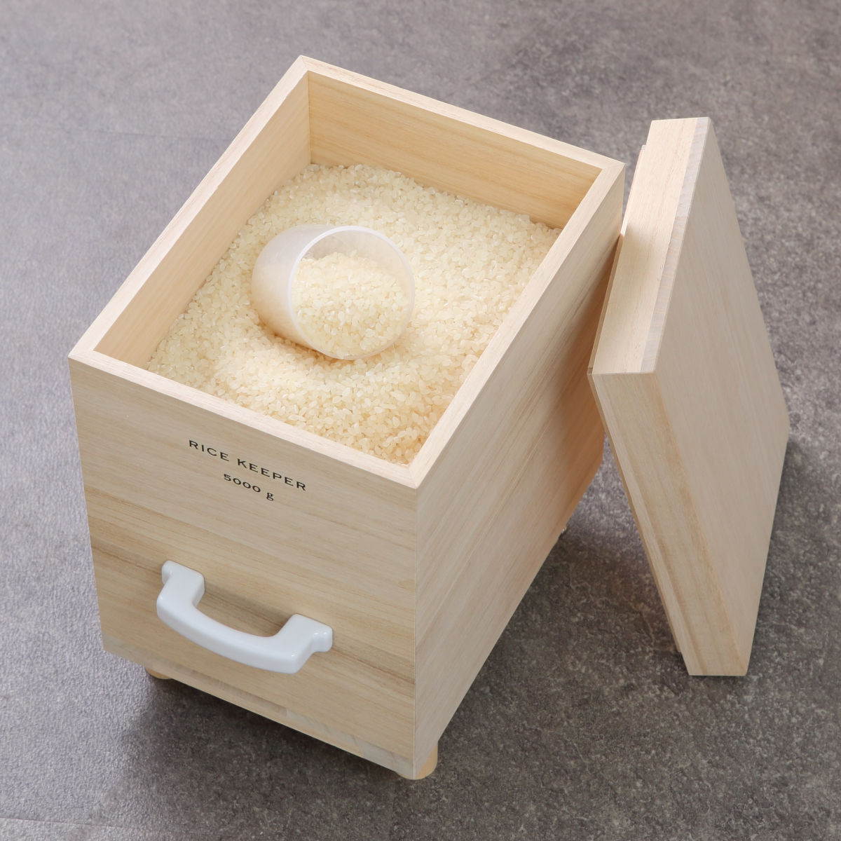 ライスストッカー 技物専科 米びつ 5kg用 キャスター付き 桐製 日本製 ( 米櫃 こめびつ ライスボックス キャスター 保存容器 おすすめ 5kg 5キロ 桐 和風 桐製米びつ お米 収納 保存 ストッカー キッチン スリム すき間 隙間 )