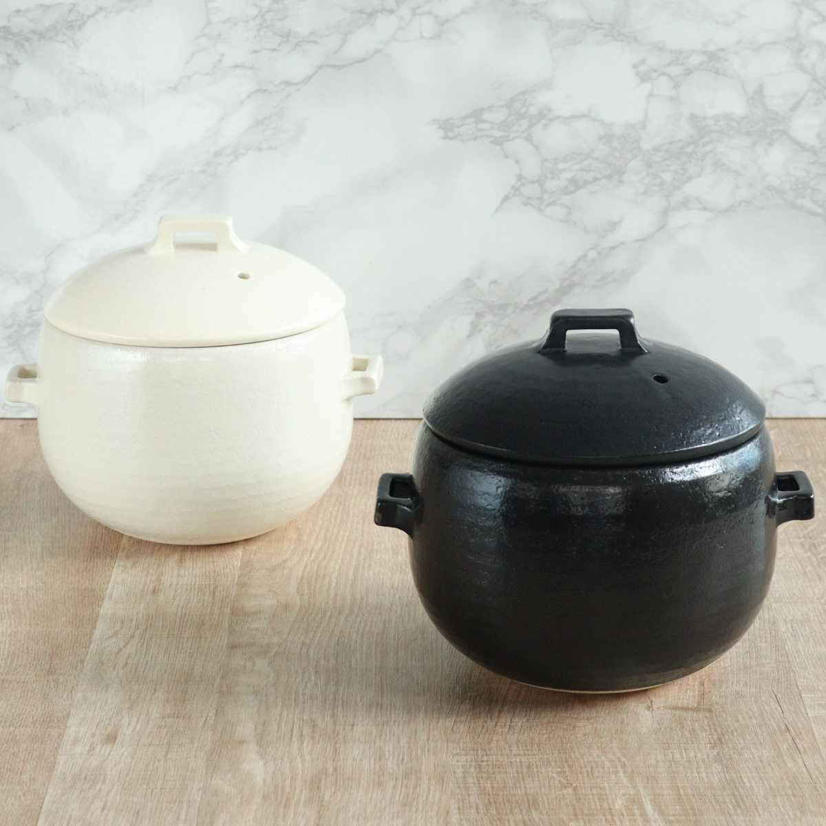 炊飯土鍋 2合炊 直火専用 中蓋付き OKATTE ごはん土鍋 日本製 ( ごはん鍋 ご飯土鍋 陶器製 どなべ おすすめ 電子レンジ対応 オーブン対応 2合 1合炊き ガス火対応 直火対応 ご飯鍋 土鍋 炊飯鍋 炊飯用土鍋 二合炊き 二重蓋 ) 【ホワイト】 ホワイト