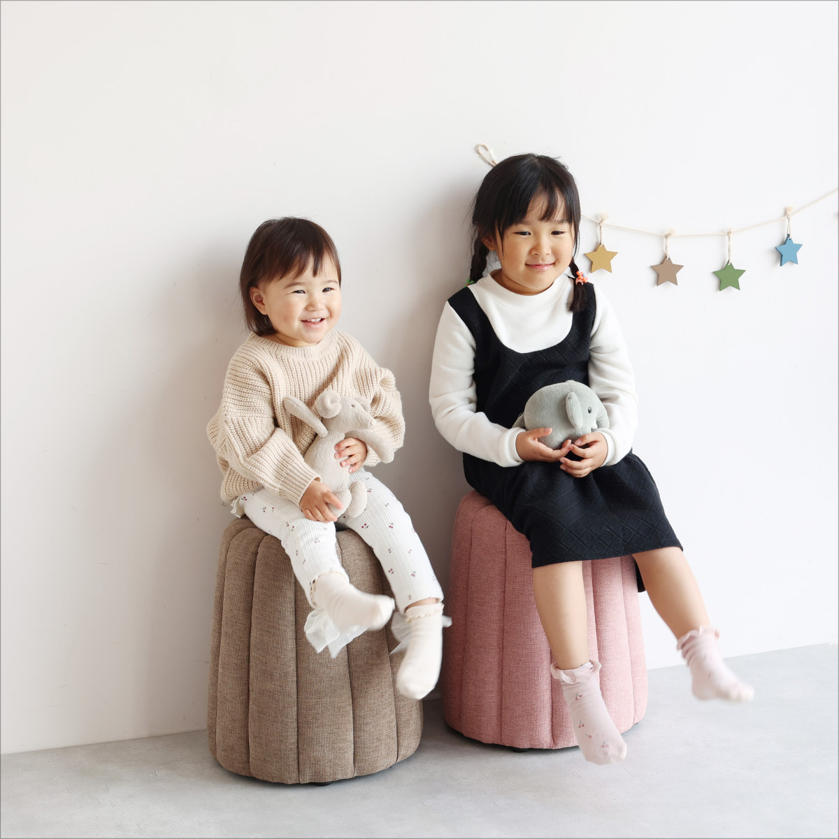 スツール カヌレ 座面高40.5cm ( 椅子 オットマン コンパクト ローチェア チェア イス かわいい スイーツ お菓子 くすみカラー インテリア ) 【ピンク】 ピンク