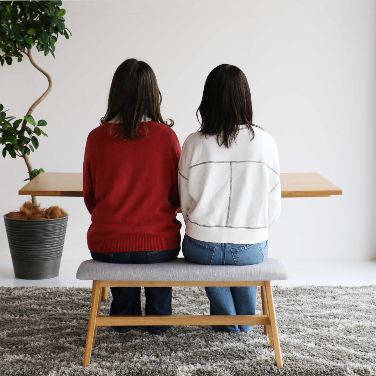 ダイニングベンチ 幅90cm E-Toko ( コンパクト ベンチ ダイニング 木製 天然木 ファブリック 布張り 北欧 ダイニングチェア 長椅子 1人用 2人用 食卓 リビング ベンチチェア リビングベンチ チェア 椅子 食卓椅子 おしゃれ 軽量 )