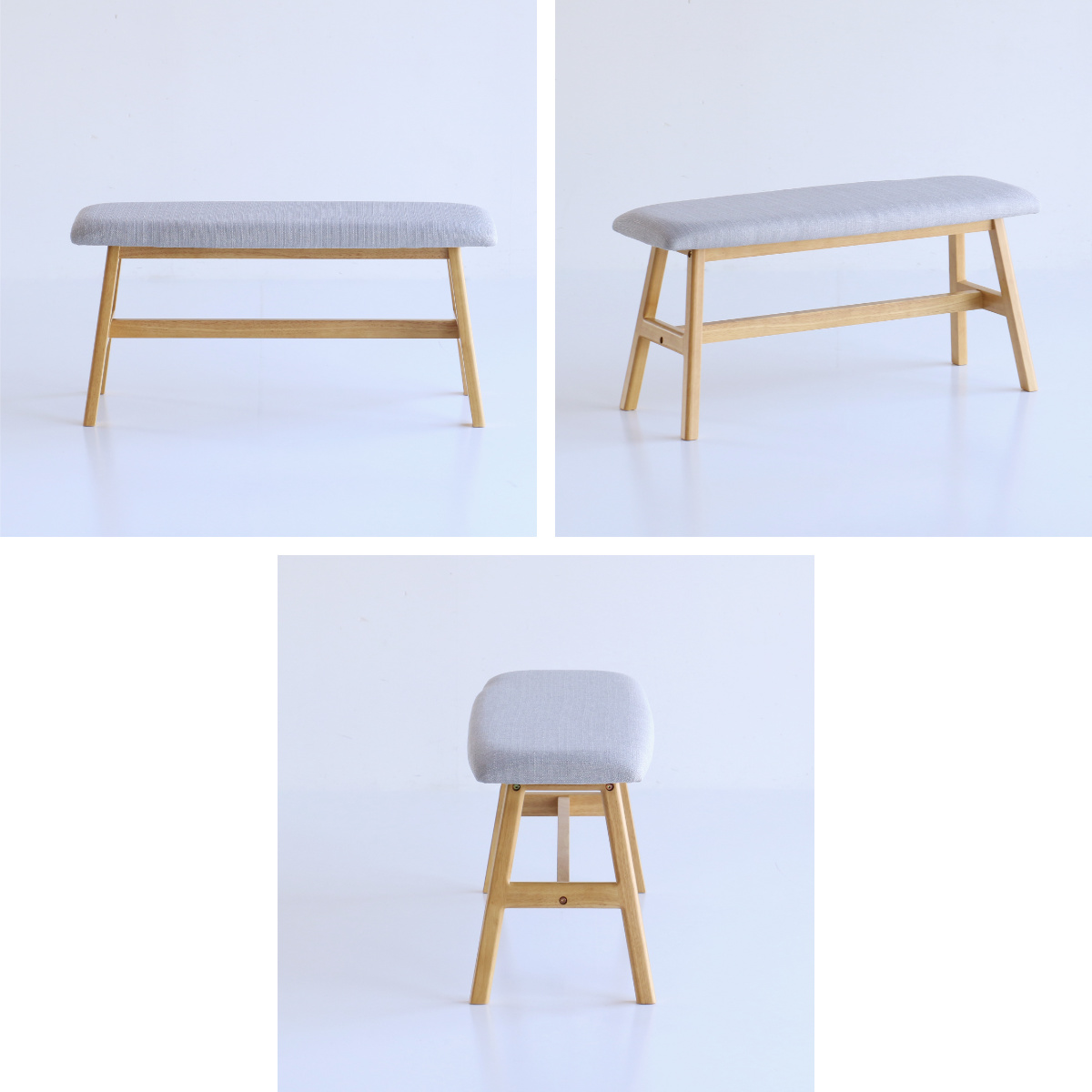 ダイニングベンチ 幅90cm E-Toko ( コンパクト ベンチ ダイニング 木製 天然木 ファブリック 布張り 北欧 ダイニングチェア 長椅子 1人用 2人用 食卓 リビング ベンチチェア リビングベンチ チェア 椅子 食卓椅子 おしゃれ 軽量 )