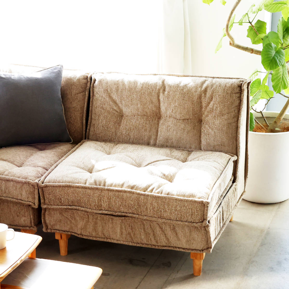 ソファ 1人掛け 幅81cm 組み合わせ Block Herit ( ソファー リビングソファ 脚付き ファブリック 座面 ゆったり 広い アレンジ 快適 疲れにくい 脚 取り外し ローソファ フロアソファ 一人掛け 北欧 おしゃれ )