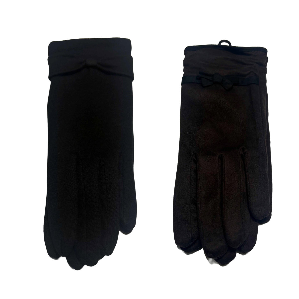 アソート 手袋 リボンベルト フェイクスエード ※色は選べません （ てぶくろ 防寒 レディース 5本指 シンプル 温かい 防寒手袋 防風 保温 寒さ対策 秋 冬 あったか ）