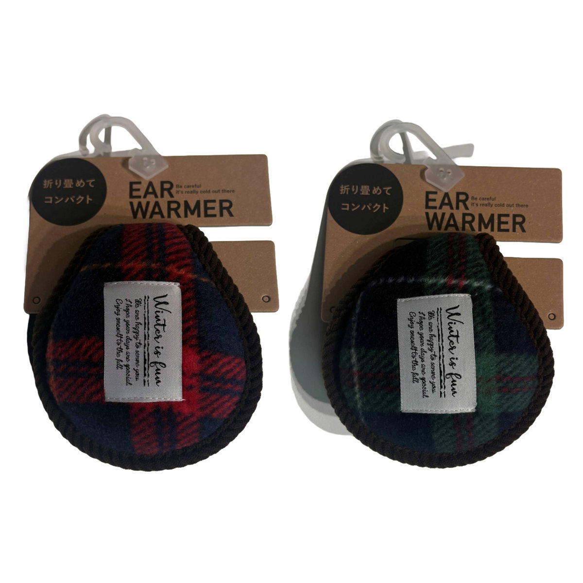 アソート イヤー 耳あて チェック柄 折りたたみ ※色は選べません （ 温かい シンプル 防風 保温 寒さ対策 秋 冬 あったか 通勤 通学 自転車 おしゃれ かわいい みみあて イヤーウォーマー 冬小物 ）