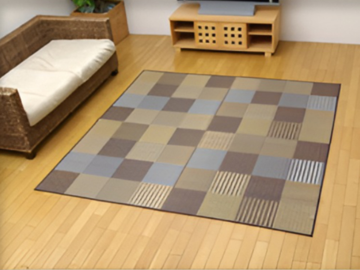純国産 い草花ござカーペット 『京刺子』 3色対応 本間6畳（約286