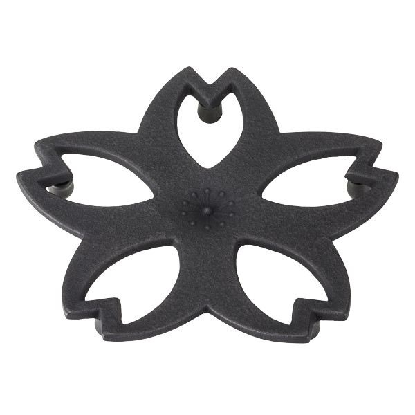 釜敷 南部鉄 桜 釜敷き 鋳物 日本製 ( 急須置き 鍋敷き やかん置き 金属 鋳鉄 南部鉄器 茶道 土瓶敷き トリベット 鍋敷 釜置 急須 やかん 鍋 釜 置き 敷き 茶道具 ) 【墨】 墨