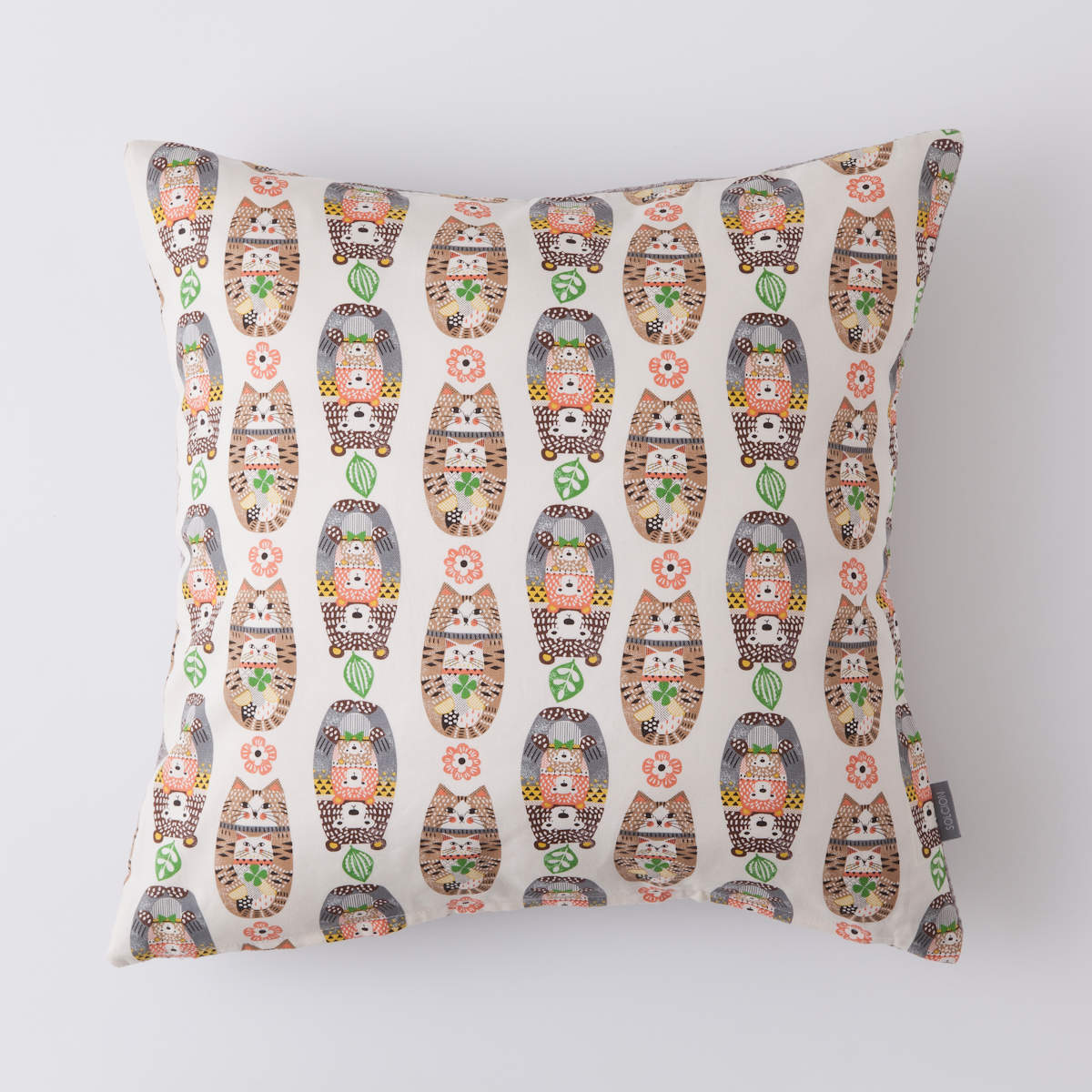 クッションカバー TOMARU ( クッション カバー 45×45cm 滑り止め付き 日本製 ストライプ ネコ インテリア 雑貨 タブレットクッション 替え 北欧 おしゃれ タブレット スマホ スタンド 模様替え インテリア雑貨 正方形 替えカバー ) 【グリーンストライプ】 グリーンストライプ