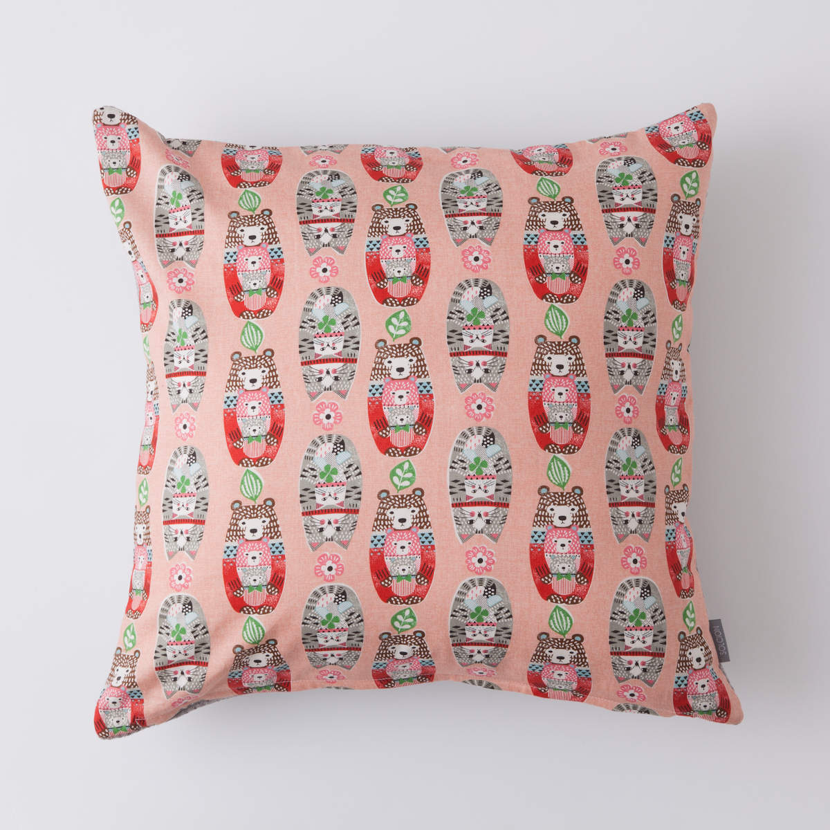 クッションカバー TOMARU ( クッション カバー 45×45cm 滑り止め付き 日本製 ストライプ ネコ インテリア 雑貨 タブレットクッション 替え 北欧 おしゃれ タブレット スマホ スタンド 模様替え インテリア雑貨 正方形 替えカバー ) 【グリーンストライプ】 グリーンストライプ