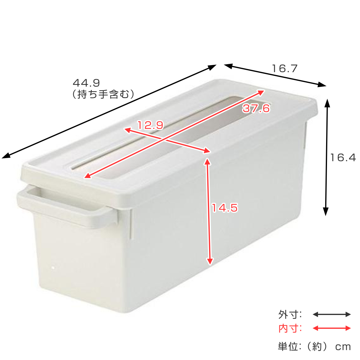 収納ケース メディアコンテナ CD用 ホワイト 幅44.9×奥行16.7×高さ16.4cm ( CD収納ケース 収納ボックス メディア収納 ボックス ケース フタ付き 仕切り付き 積み重ね プラスチック 収納 保管 整理 小物収納 )