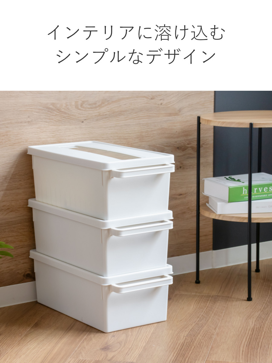 収納ケース メディアコンテナ DVD用 ホワイト 幅44.9×奥行23.3×高さ15.7cm ( DVD収納ケース 収納ボックス メディア収納 ボックス ケース フタ付き 仕切り付き 積み重ね プラスチック 収納 保管 整理 小物収納 )