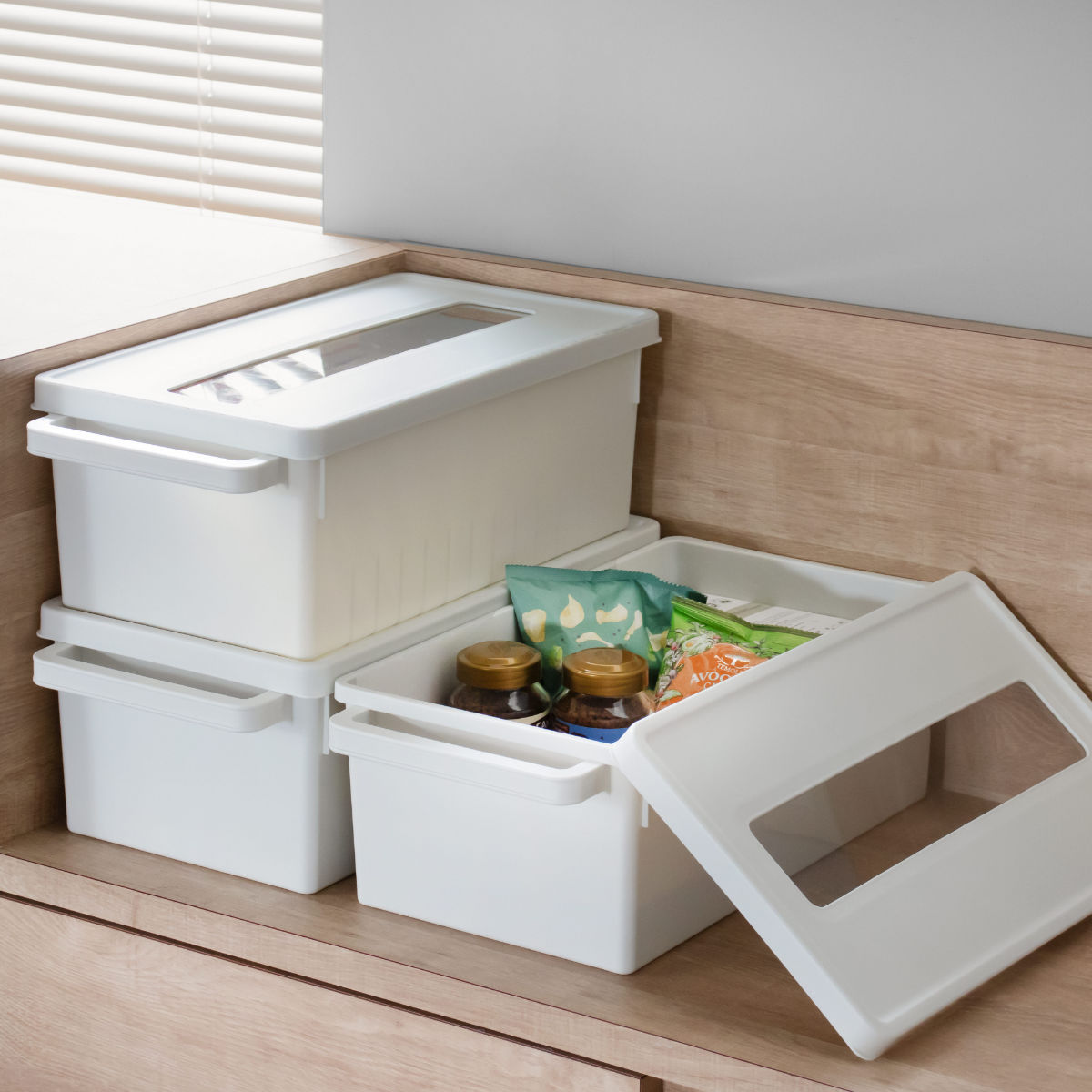 収納ケース メディアコンテナ DVD用 ホワイト 幅44.9×奥行23.3×高さ15.7cm ( DVD収納ケース 収納ボックス メディア収納 ボックス ケース フタ付き 仕切り付き 積み重ね プラスチック 収納 保管 整理 小物収納 )