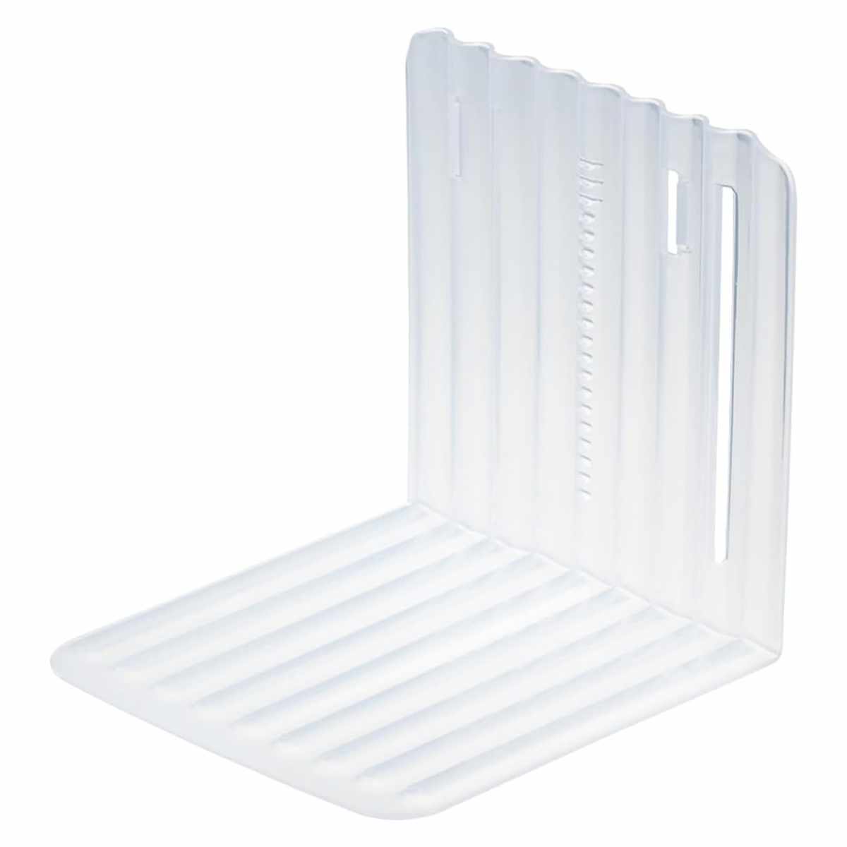 冷凍庫スタンド フリーザーエンド 冷凍庫収納 仕切り （ 冷蔵庫収納 L字 整理用品 冷凍食品 立てて収納 仕切り板 小物収納 庫内 立てて入れる 日本製 透明 プラスチック ）