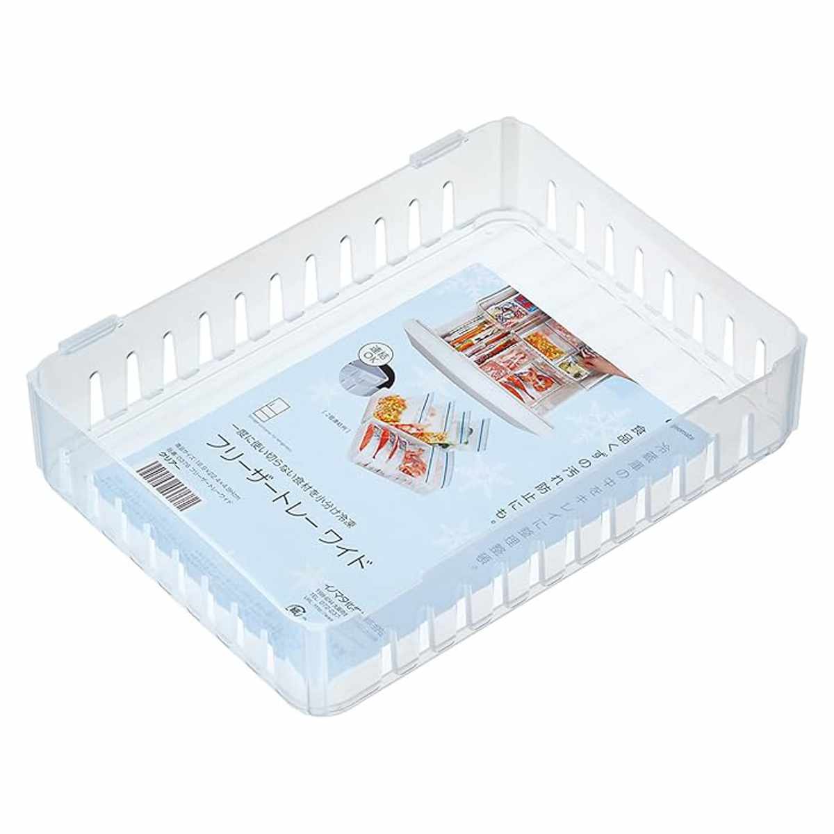 キッチン収納 冷蔵庫収納 フリーザートレー ワイド （ 冷凍庫収納 収納ケース 浅型 透明 冷凍室収納トレー 収納トレー 冷凍庫トレー 冷凍庫内 冷凍室 冷蔵庫内 冷蔵室 収納 トレー トレイ ケース 整理 日本製 プラスチック ）