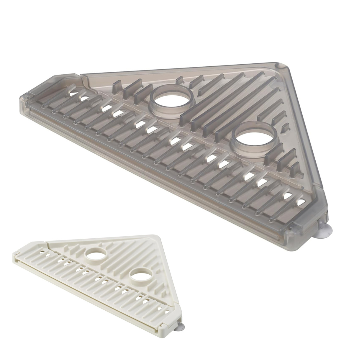 水切りトレー ゴム手袋 水切トレー シンク角 ( シンクコーナー用 トレー コーナーラック シンクラック ゴム手袋掛け ふきん掛け 日本製 ボトル ペットボトル パッキン 水切り 乾燥 スポンジホルダー 洗剤 ちょい置き ) 【グレー】