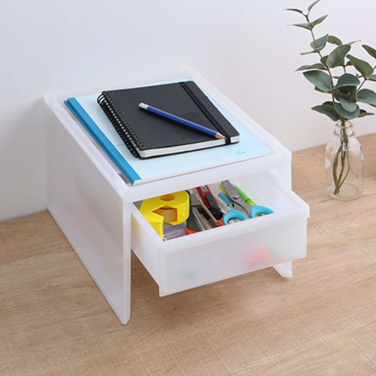 洗面下収納 フリーラック 2個セット 幅22.2×奥行29.5高さ18.5cm 洗面下ラック ( 洗面下 収納 ラック 収納棚 引出し式 スタッキング 組み合わせ 収納ボックス 棚 引き出し ボックス 半透明 洗面台 整理 シンク下 隙間 )