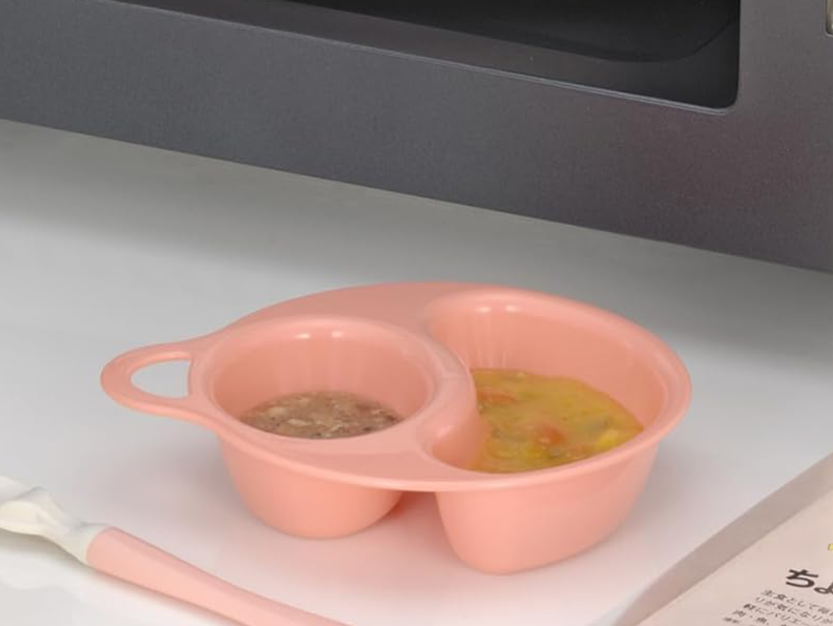 プレート 離乳食プレート ( 日本製 電子レンジOK ベビー食器 食器 皿 深め 仕切り 離乳食 赤ちゃん ベビー 子ども ごはん 食事 おかゆ おかず 食べやすい 使いやすい ランチプレート レンジ対応 子供 子供用 女の子 男の子 ) 【グリーン】 グリーン