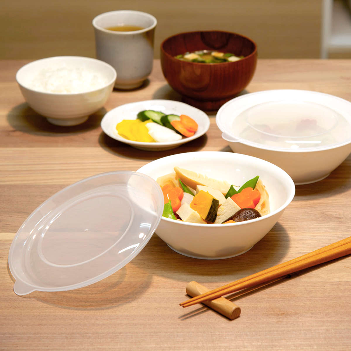 保存容器 そのまま食卓に出せる保存容器 L ( 480ml 保存 容器 食品保存容器 食品 食洗機対応 電子レンジ対応 冷凍 食品保存 日本製 ストッカー 作り置き 常備菜 そのまま出せる 白い器 プラスチック BPAフリー )