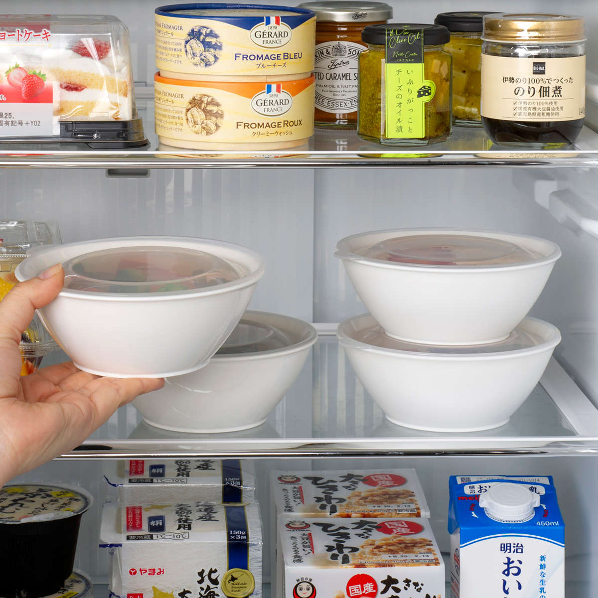 保存容器 そのまま食卓に出せる保存容器 M ( 380ml 保存 容器 食品保存容器 食品 食洗機対応 電子レンジ対応 冷凍 食品保存 日本製 ストッカー 作り置き 常備菜 そのまま出せる 白い器 プラスチック BPAフリー )