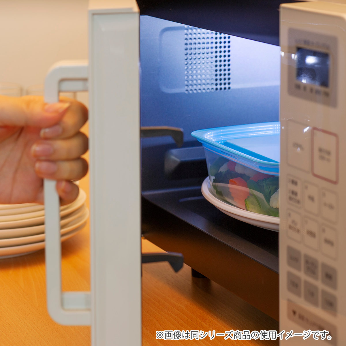 保存容器 楽ちんパック スクエア 630ml 4色組 ( 容器 フードケース 電子レンジ対応 フタをしたまま 日本製 冷凍 冷蔵 洗いやすい フードコンテナ プラスチック レンジOK 作り置き 常備菜 おかず 角型 透明 中が見える )