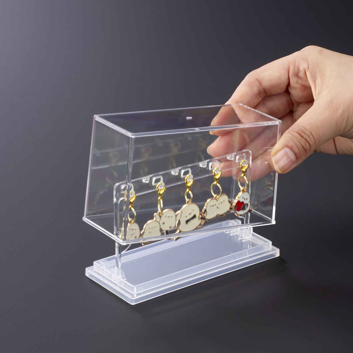 ミニチャーム ディスプレイケース 収納ケース11.9×5.3×7.3cm ( 収納 ケース ディスプレイ 飾る コレクション ボックス コレクションケース 見せる収納 ディスプレー 入れ物 入れ 収集 ガチャガチャ )