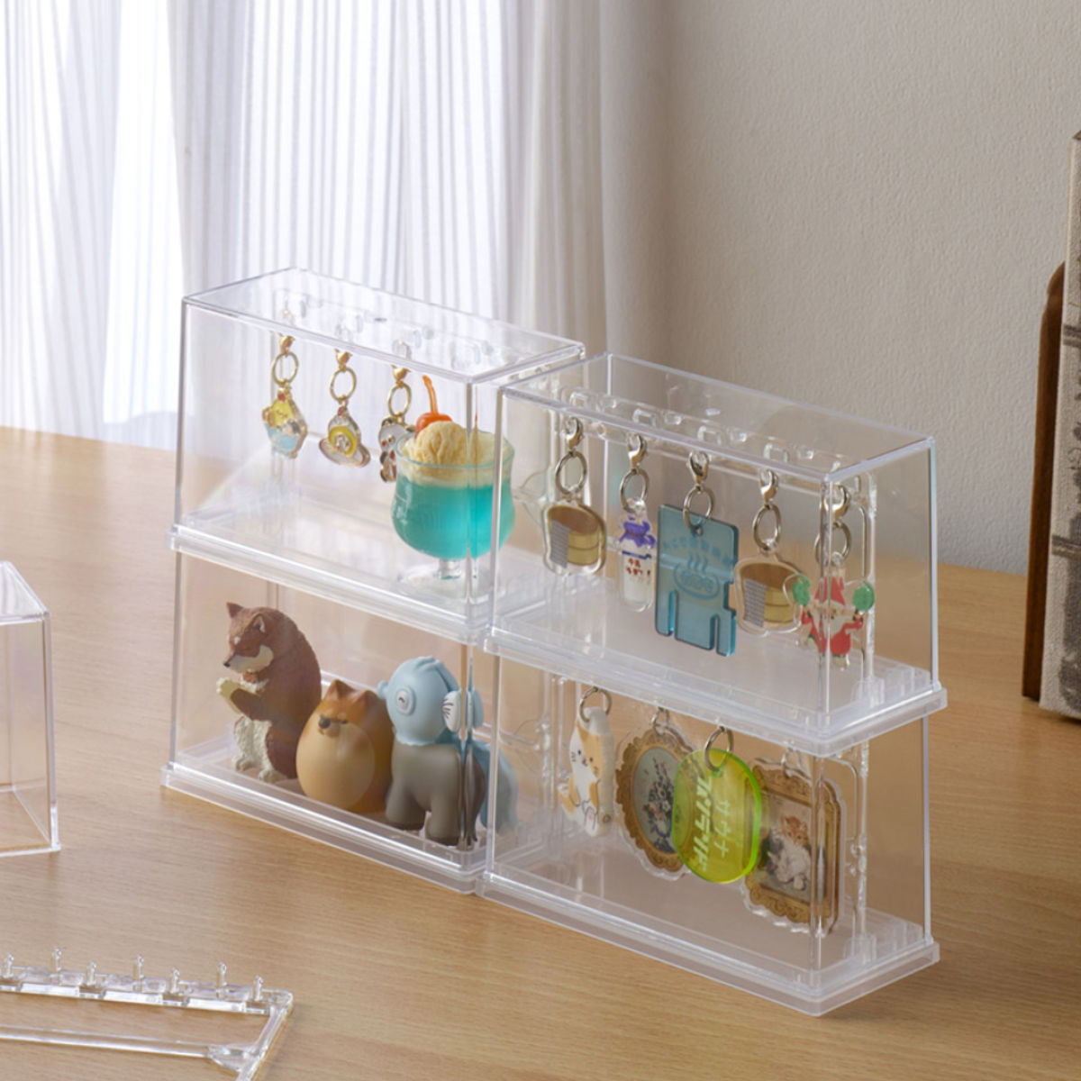 ミニチャーム ディスプレイケース 収納ケース11.9×5.3×7.3cm ( 収納 ケース ディスプレイ 飾る コレクション ボックス コレクションケース 見せる収納 ディスプレー 入れ物 入れ 収集 ガチャガチャ )