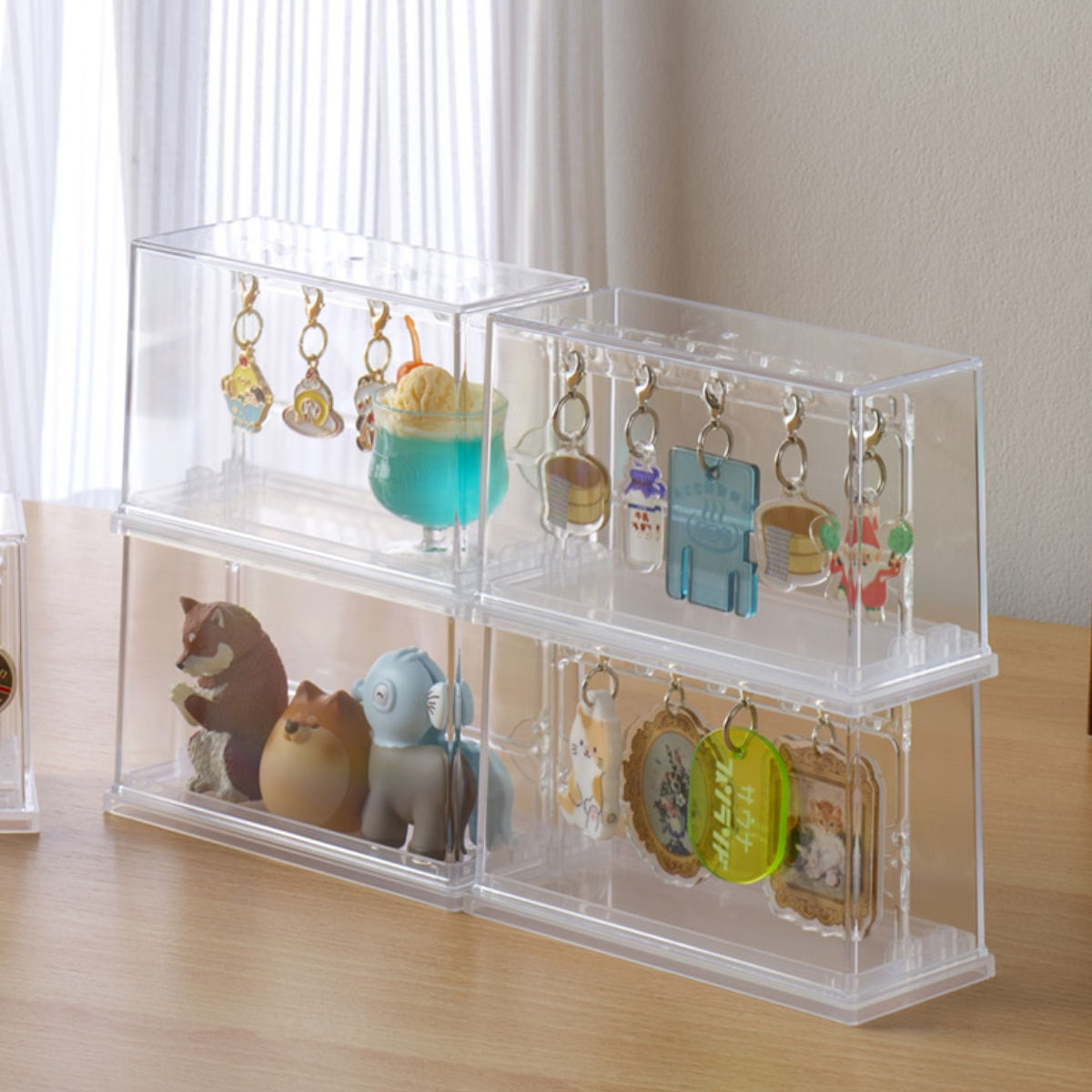 ミニチャーム ディスプレイケース 収納ケース11.9×5.3×7.3cm ( 収納 ケース ディスプレイ 飾る コレクション ボックス コレクションケース 見せる収納 ディスプレー 入れ物 入れ 収集 ガチャガチャ )