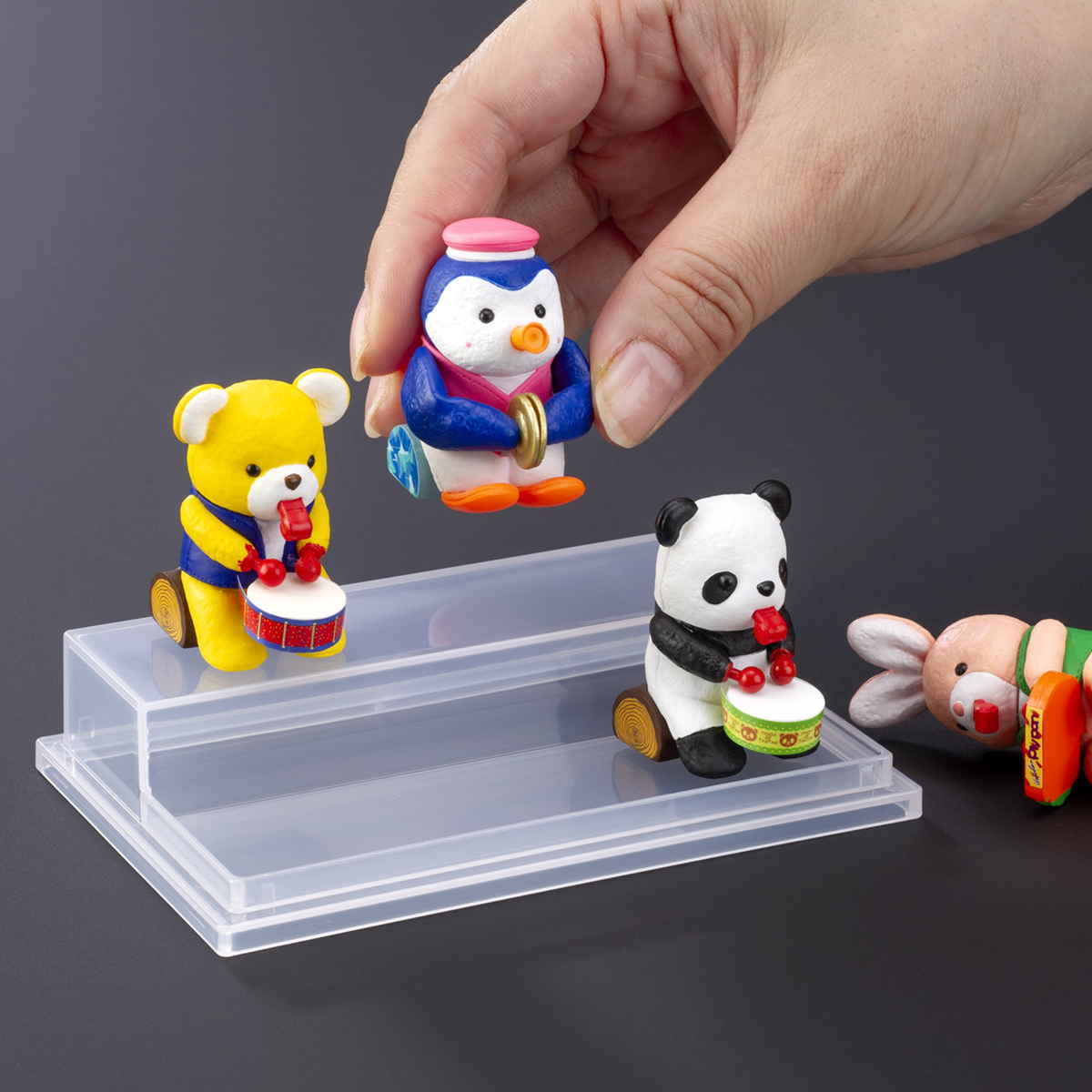 ミニフィギュア ディスプレイケース 収納ケース 10個セット 11.9×7.8×8.3cm ( 収納 ケース ディスプレイ 飾る コレクション ボックス コレクションケース 見せる収納 ディスプレー 入れ物 入れ 収集 ガチャガチャ ひな壇 )