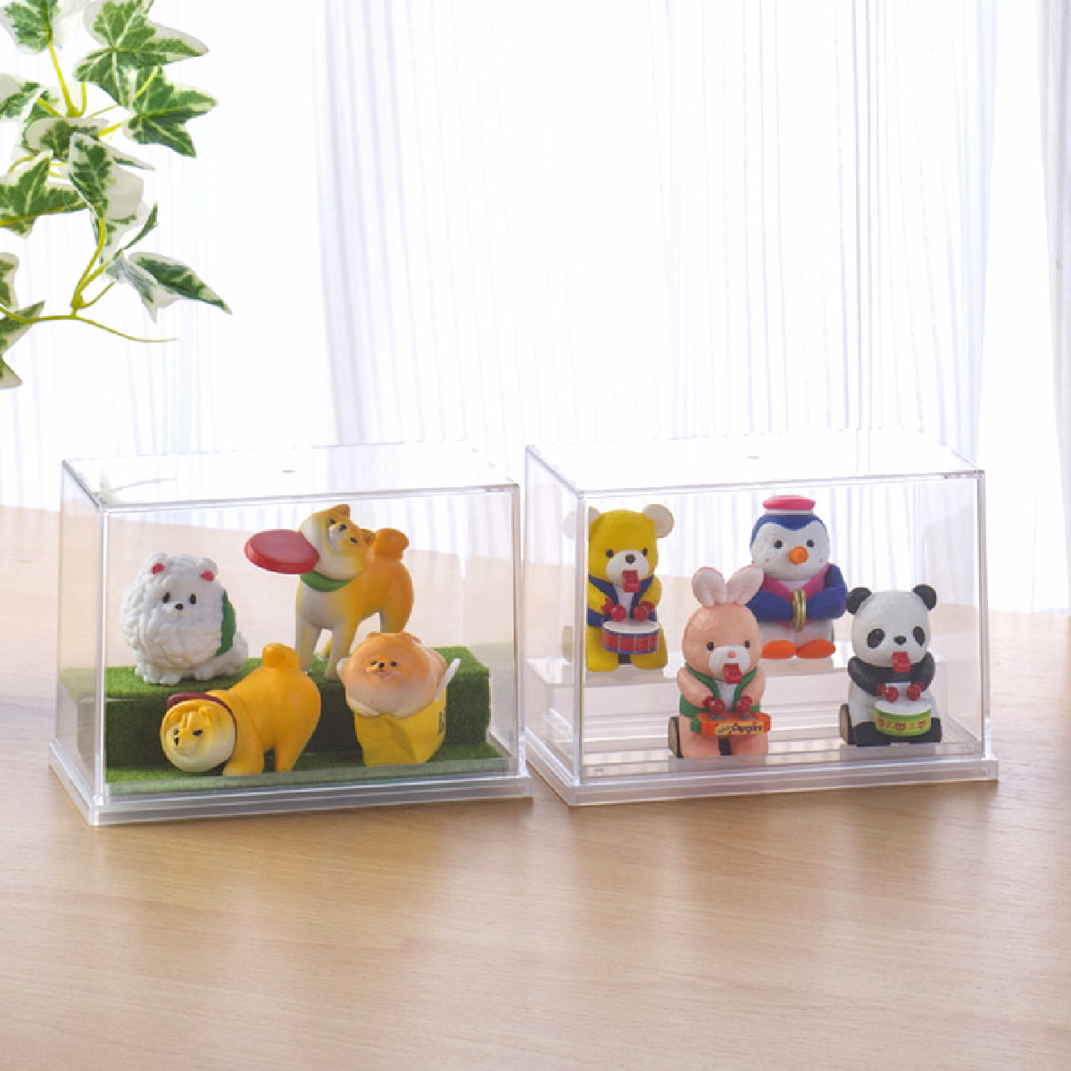 ミニフィギュア ディスプレイケース 収納ケース 10個セット 11.9×7.8×8.3cm ( 収納 ケース ディスプレイ 飾る コレクション ボックス コレクションケース 見せる収納 ディスプレー 入れ物 入れ 収集 ガチャガチャ ひな壇 )