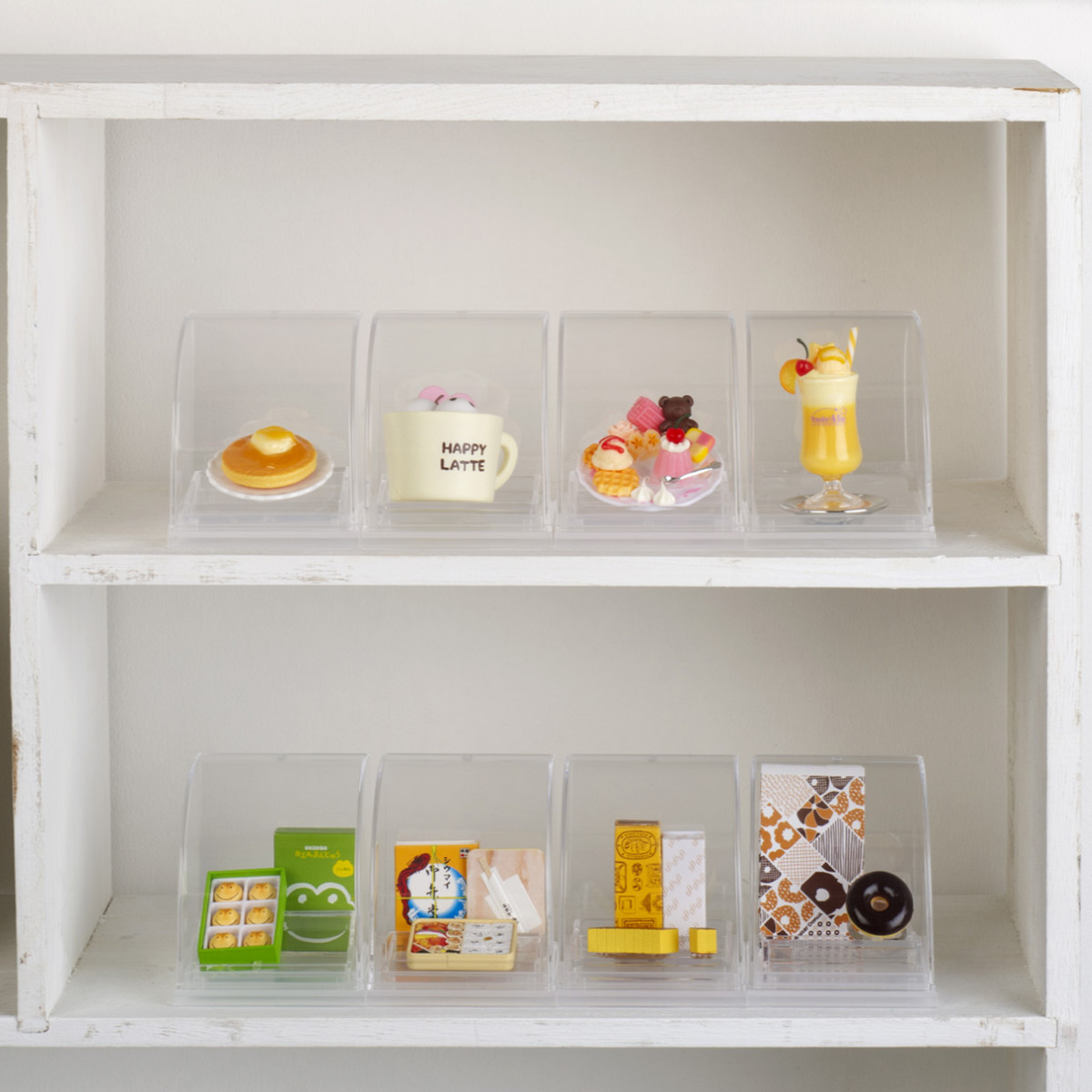 ミニチュアフード ディスプレイ 収納ケース 5.9×5.3×6.7cm ( 収納 ケース 飾る コレクション ボックス コレクションケース 見せる収納 ディスプレー 入れ物 入れ 収集 ガチャガチャ 角度調節 )