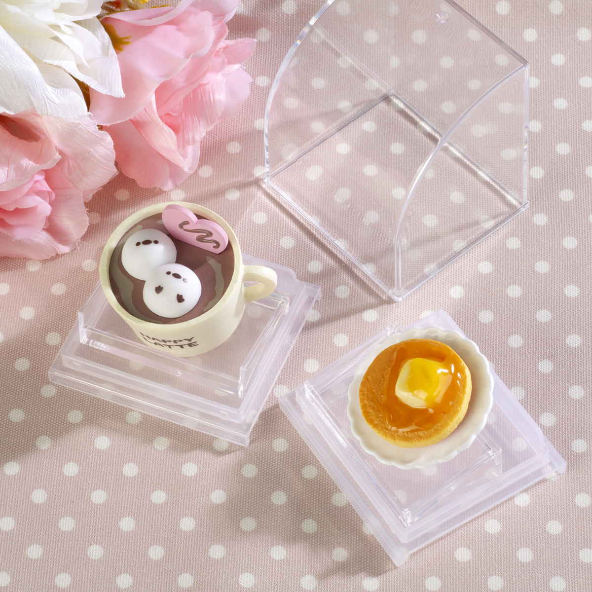 ミニチュアフード ディスプレイ 収納ケース 10個セット 5.9×5.3×6.7cm ( 収納 ケース 飾る コレクション ボックス コレクションケース 見せる収納 ディスプレー 入れ物 入れ 収集 ガチャガチャ 角度調節 )