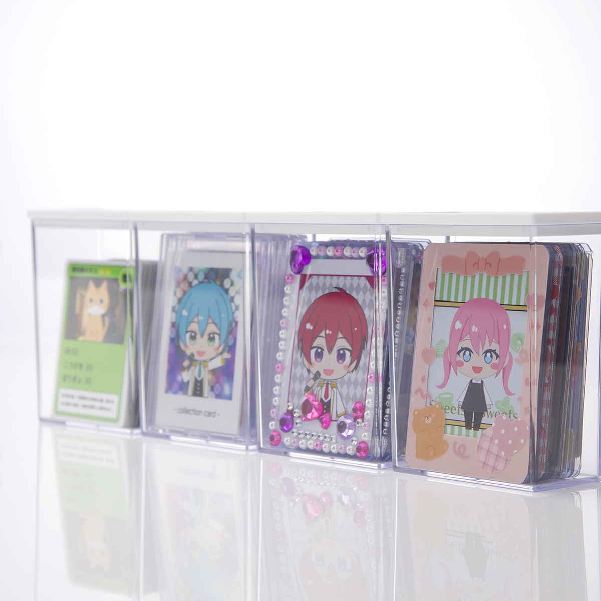 硬質カードケース ディスプレイ 収納ケース 10個セット 9×5.2×11.7cm ( 収納 ケース 飾る コレクション ボックス コレクションケース 見せる収納 ディスプレー 入れ物 入れ 収集 カード アクリルスタンド )