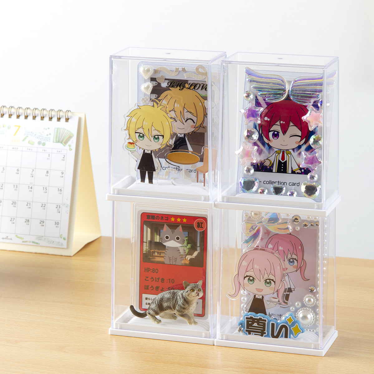 硬質カードケース ディスプレイ 収納ケース 10個セット 9×5.2×11.7cm ( 収納 ケース 飾る コレクション ボックス コレクションケース 見せる収納 ディスプレー 入れ物 入れ 収集 カード アクリルスタンド )