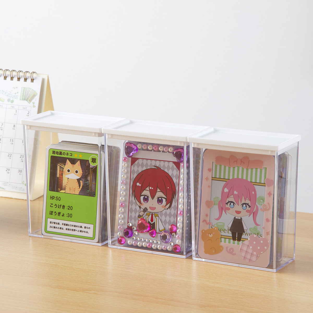 硬質カードケース ディスプレイ 収納ケース 10個セット 9×5.2×11.7cm ( 収納 ケース 飾る コレクション ボックス コレクションケース 見せる収納 ディスプレー 入れ物 入れ 収集 カード アクリルスタンド )