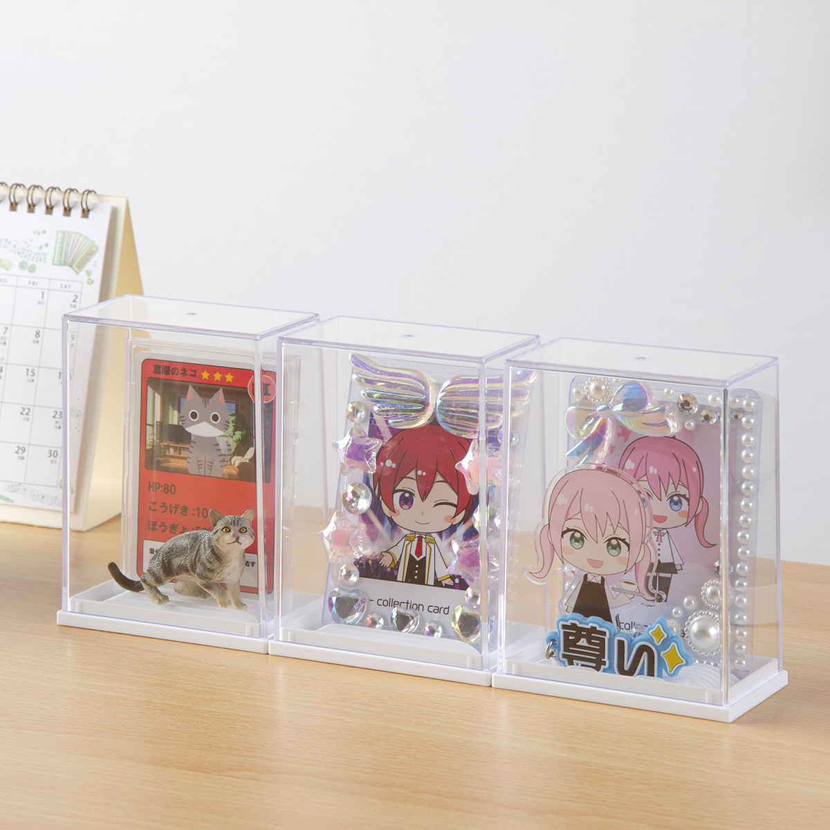 硬質カードケース ディスプレイ 収納ケース 10個セット 9×5.2×11.7cm ( 収納 ケース 飾る コレクション ボックス コレクションケース 見せる収納 ディスプレー 入れ物 入れ 収集 カード アクリルスタンド )