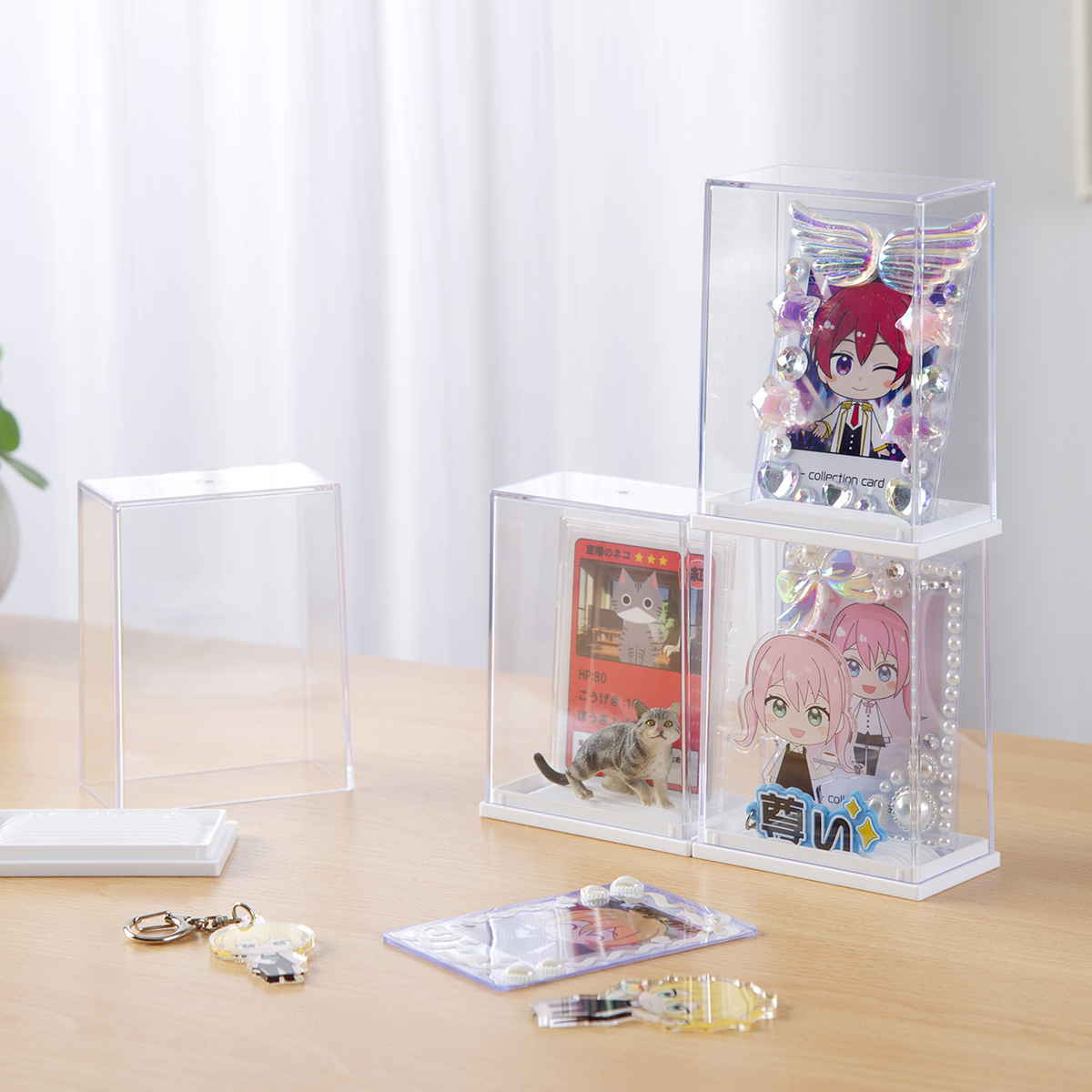 硬質カードケース ディスプレイ 収納ケース 10個セット 9×5.2×11.7cm ( 収納 ケース 飾る コレクション ボックス コレクションケース 見せる収納 ディスプレー 入れ物 入れ 収集 カード アクリルスタンド )