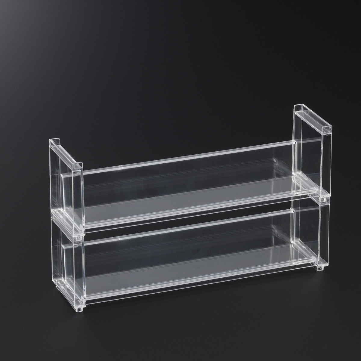 ディスプレイラック 幅26.9×奥行7×高さ8.1cm スタッキング 卓上 収納 ( ディスプレイ コレクション ケース プラスチック クリアケース フィギュア ディスプレイケース ラック インテリア 飾る 棚 見せる収納 )