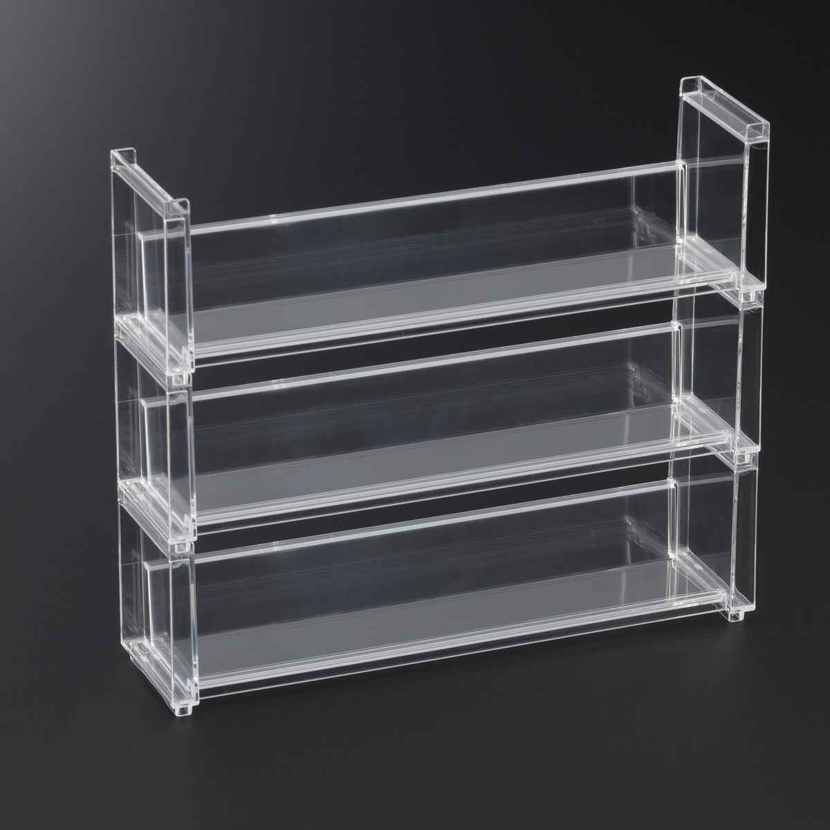 ディスプレイラック 幅26.9×奥行7×高さ8.1cm スタッキング 卓上 収納 ( ディスプレイ コレクション ケース プラスチック クリアケース フィギュア ディスプレイケース ラック インテリア 飾る 棚 見せる収納 )