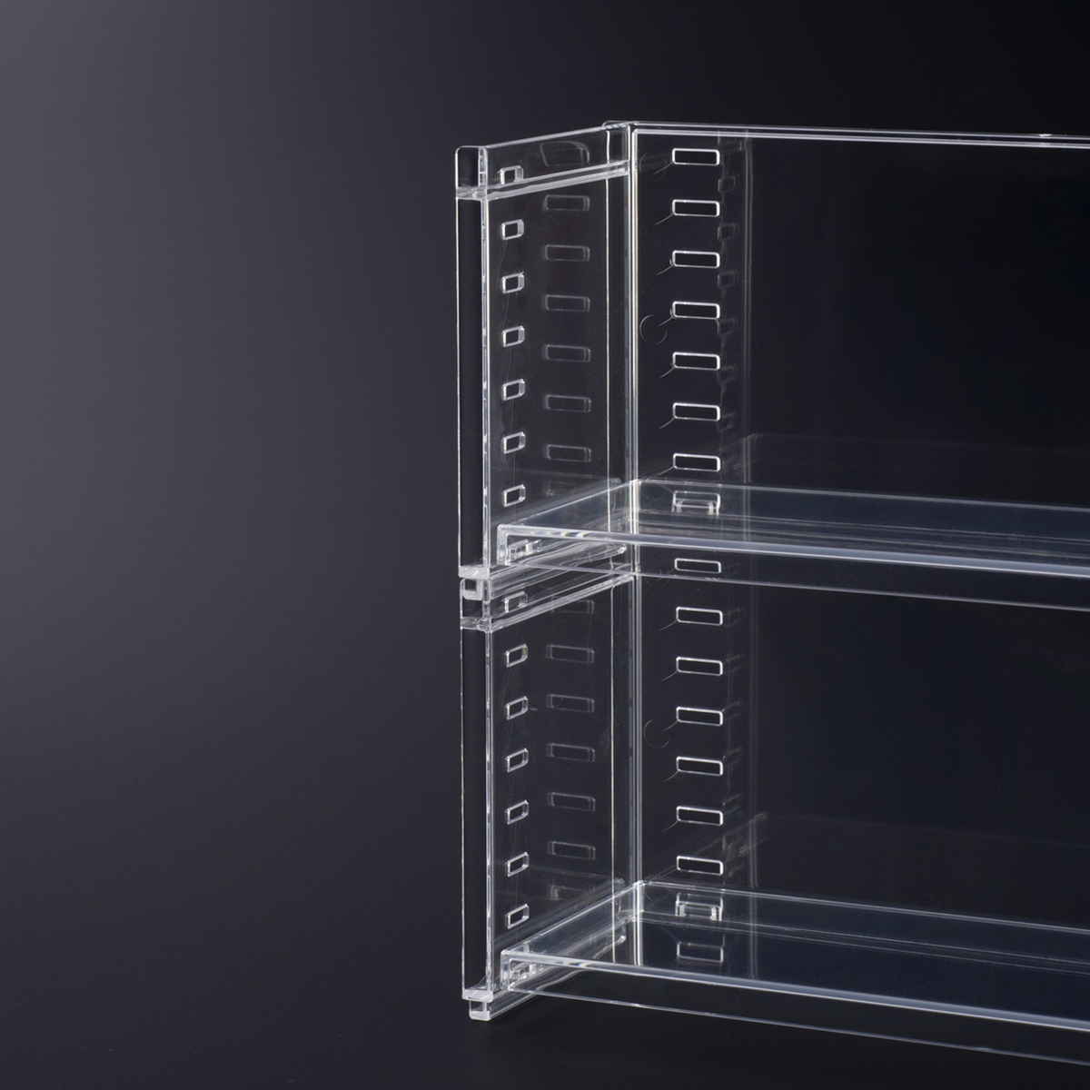 ディスプレイラック 幅19.6×奥行7×高さ9.1cm スタッキング 卓上 収納 ( ディスプレイ コレクション ケース プラスチック クリアケース フィギュア ディスプレイケース ラック インテリア 飾る 棚 見せる収納 )