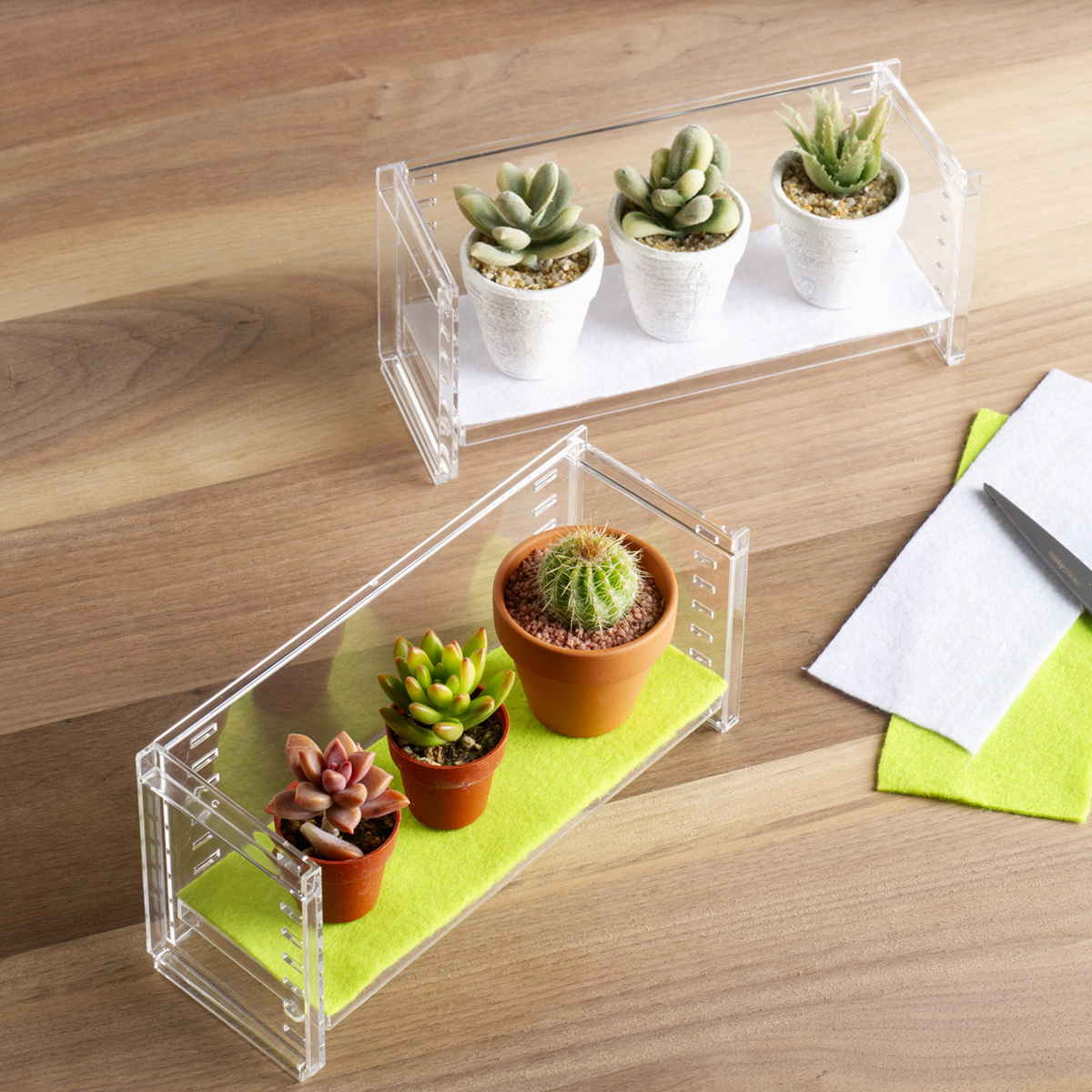 ディスプレイラック 幅19.6×奥行7×高さ9.1cm スタッキング 卓上 収納 ( ディスプレイ コレクション ケース プラスチック クリアケース フィギュア ディスプレイケース ラック インテリア 飾る 棚 見せる収納 )