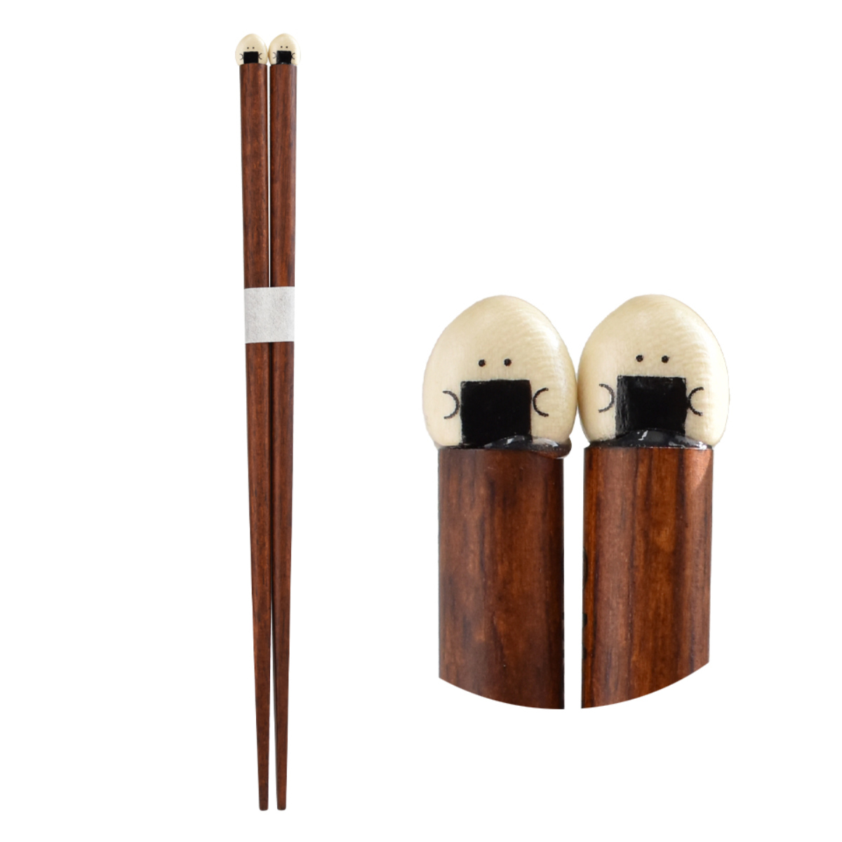 箸 21cm ぎゅっとおにぎりさん 木製 ( お箸 はし おはし ハシ カトラリー 日本製 天然木 シンプル 自宅用 普段使い かわいい おにぎり 国産 ) 【焼き】 焼き