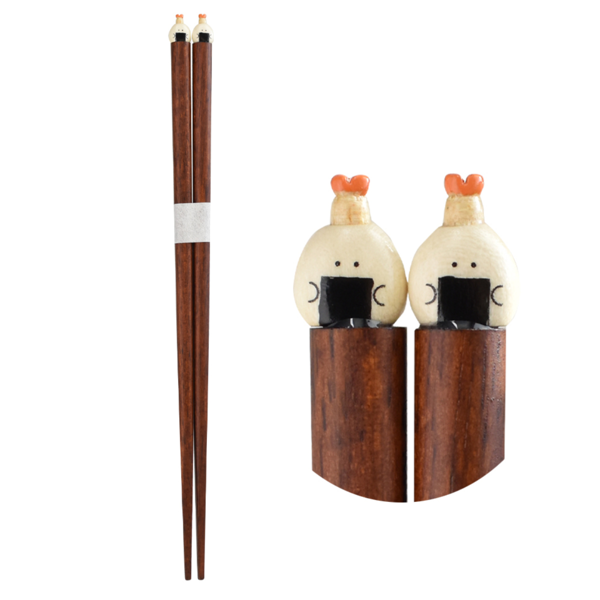 箸 21cm ぎゅっとおにぎりさん 木製 ( お箸 はし おはし ハシ カトラリー 日本製 天然木 シンプル 自宅用 普段使い かわいい おにぎり 国産 ) 【焼き】 焼き