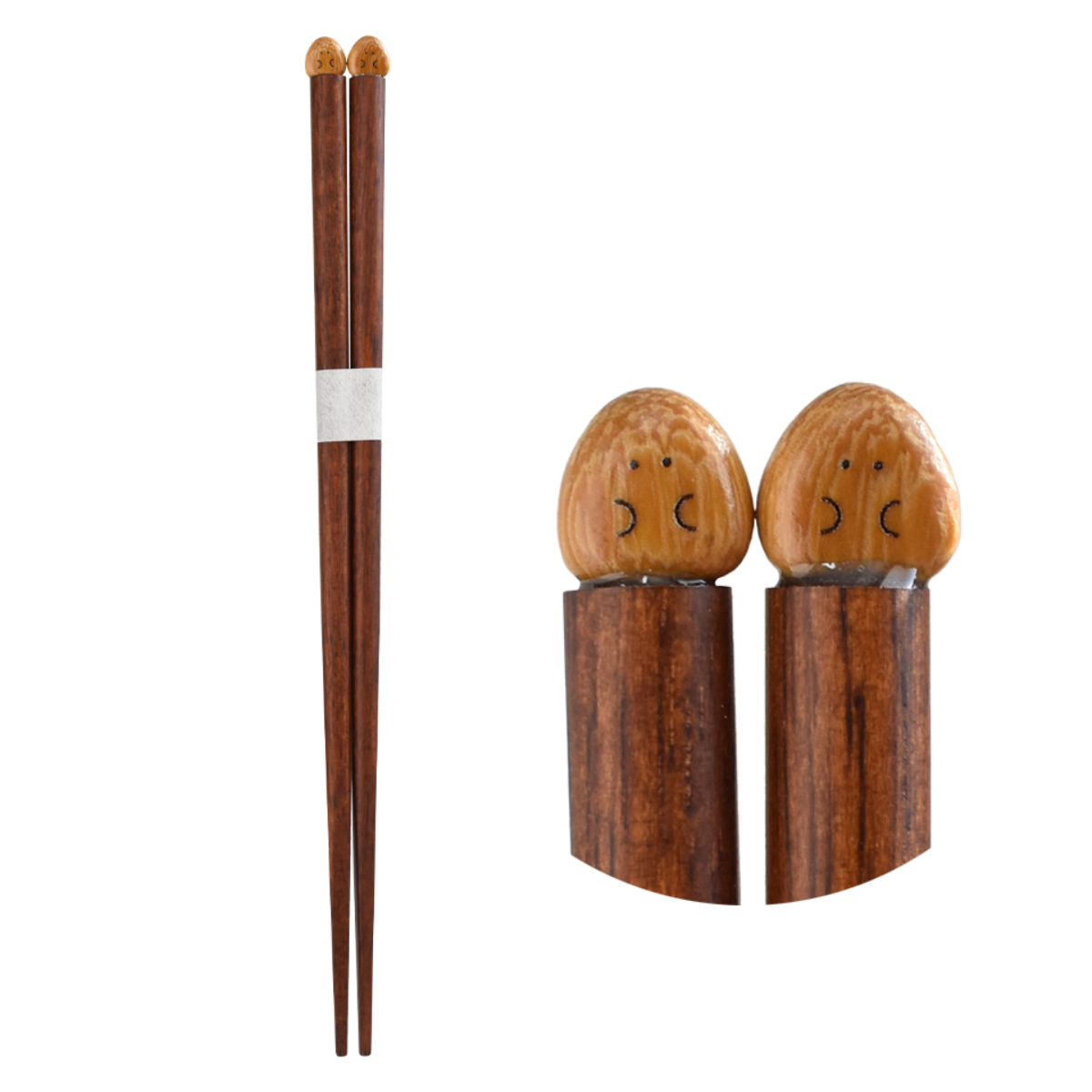 箸 21cm ぎゅっとおにぎりさん 木製 ( お箸 はし おはし ハシ カトラリー 日本製 天然木 シンプル 自宅用 普段使い かわいい おにぎり 国産 ) 【焼き】 焼き