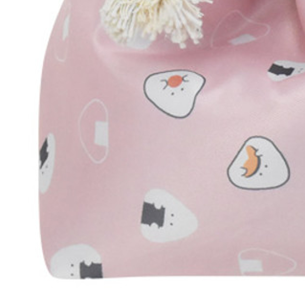 ランチ巾着 ぎゅっとおにぎりさん ( お弁当袋 お弁当入れ ランチバッグ おべんとう袋 マチ有り 巾着 お弁当包み 弁当包み お弁当 弁当 持ち運び お弁当用 大人 こども かわいい ) 【ピンク】 ピンク