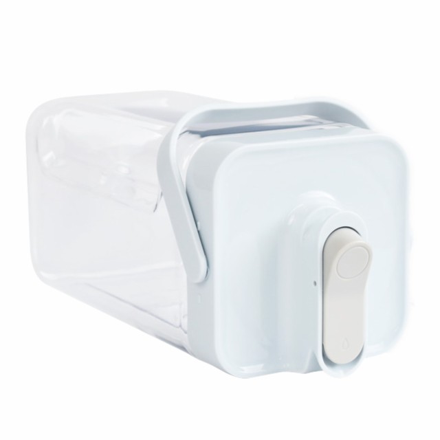 冷水筒 3.5L 横置きウォータージャグ ( ピッチャー 冷水ポット 横置き ジャグ ウォータージャグ 目盛り付き プラスチック 麦茶ポット 水さし 水差し 持ち運び アウトドア 大容量 ハンドル付き おしゃれ ) 【グレー】 グレー